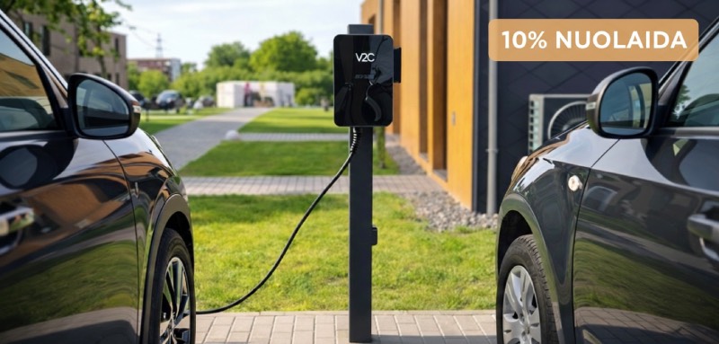 EV įkrovimo prekės ir stotelės – su 10 % nuolaida per naujiratai.lt